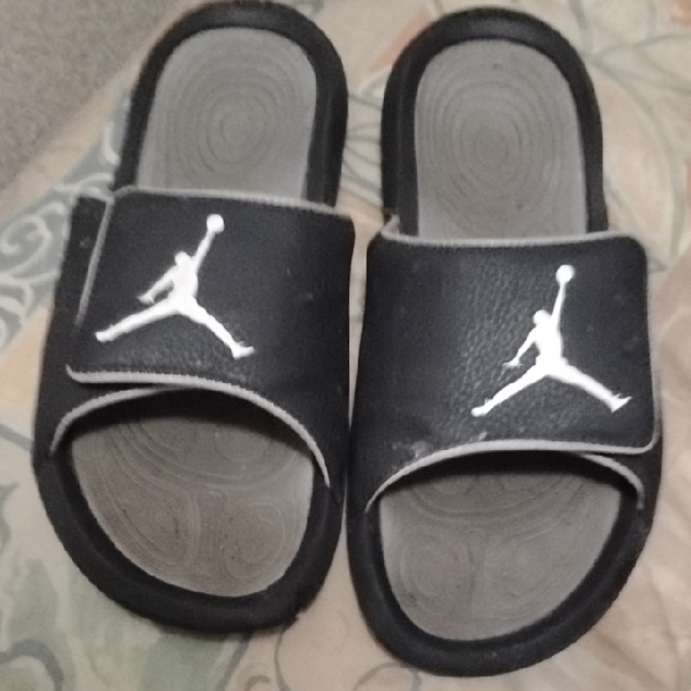 Jordan Black And Grey Slides